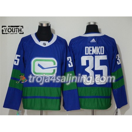 Vancouver Canucks tröja Thatcher Demko 35 Alternate 2019-2020 Adidas Blå Authentic - NHL Tröjor Barn
